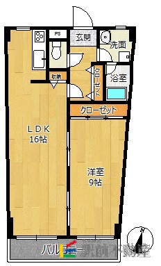 福岡市博多区住吉のマンションの間取り