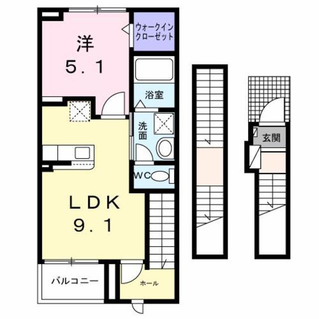 甲府市川田町のアパートの間取り