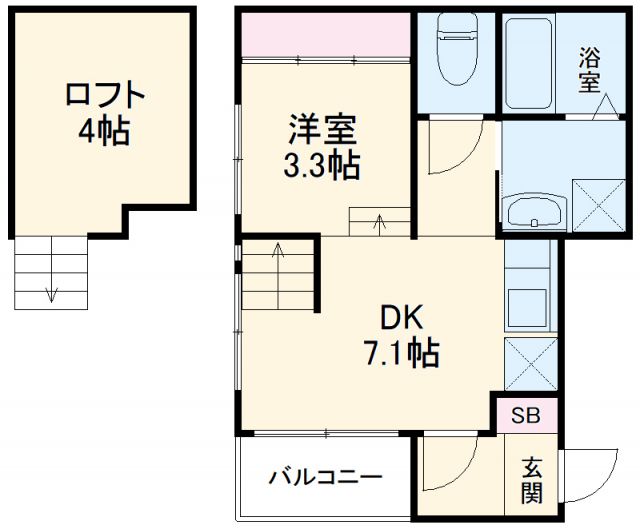 名古屋市熱田区二番のアパートの間取り