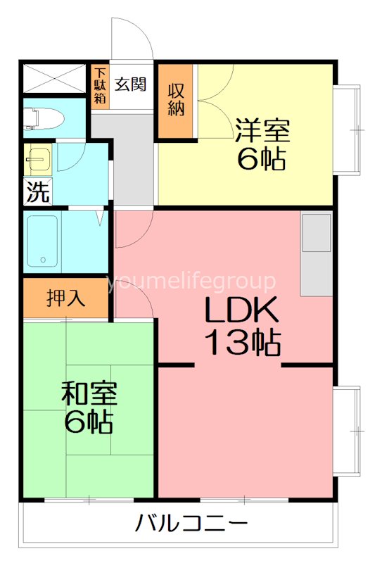 第3サンハイム天神の間取り