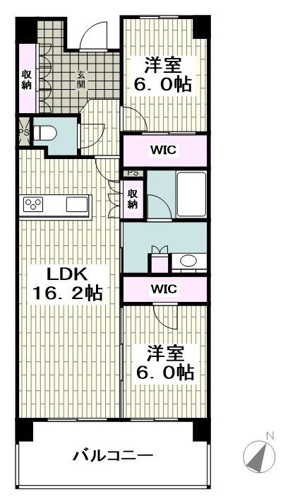 茅ヶ崎市東海岸南のマンションの間取り