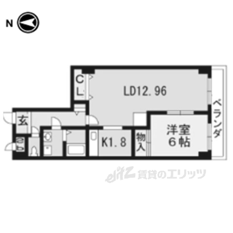 亀岡市大井町土田のマンションの間取り