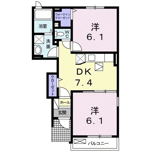 福津市津屋崎のアパートの間取り