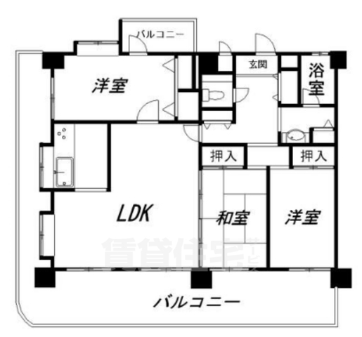 ユニバース大濠の間取り