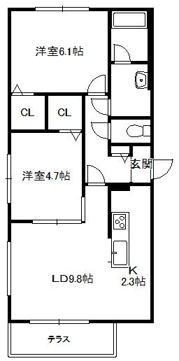 ブランシャール幌西の間取り