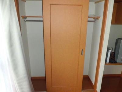 収納　丈の長い服も掛けられます。