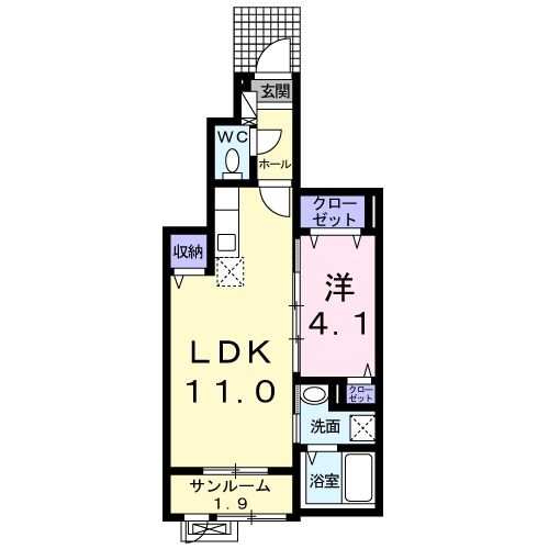 新潟市江南区城山のアパートの間取り