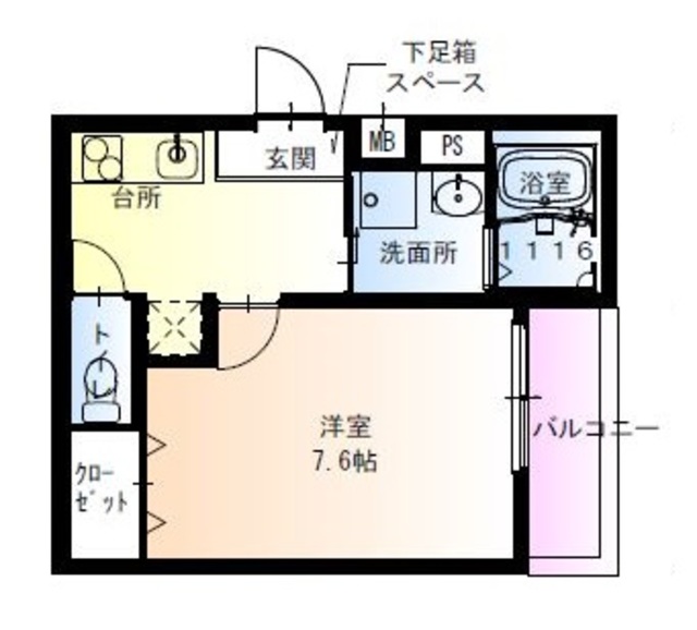 【吹田市千里丘下のアパートの間取り】