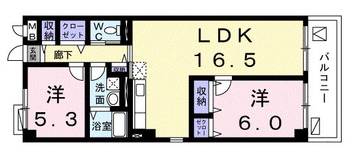 【KB.メゾンロータスの間取り】