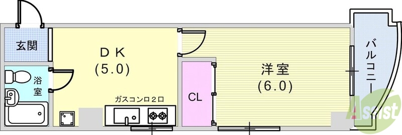 ル・パレ西灘の間取り