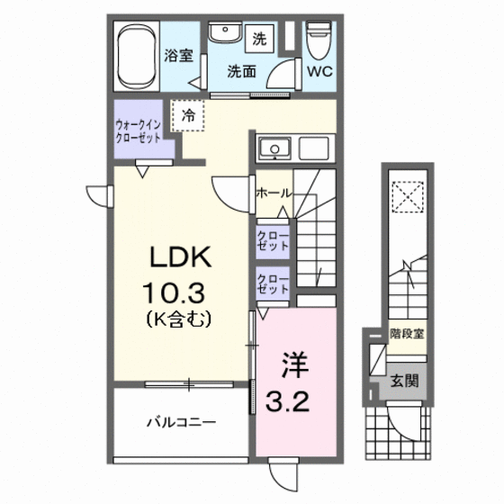 福岡市南区柳瀬のアパートの間取り