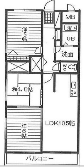 姫路市飾磨区英賀西町のマンションの間取り