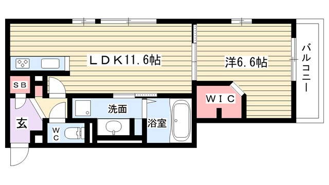 【豊中市上新田のアパートの間取り】