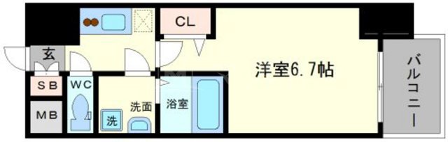 大阪市西区川口のマンションの間取り