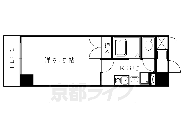 京都市下京区上平野町のマンションの間取り