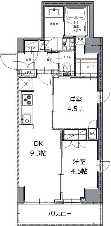 港区三田のマンションの間取り