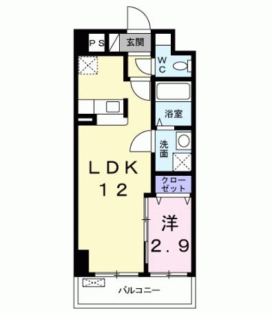 北九州市小倉北区中津口のマンションの間取り