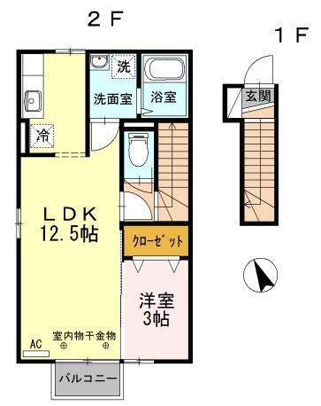 コーポ陽だまり　Ａの間取り