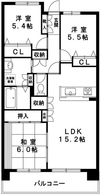 アソシエール西船橋の間取り