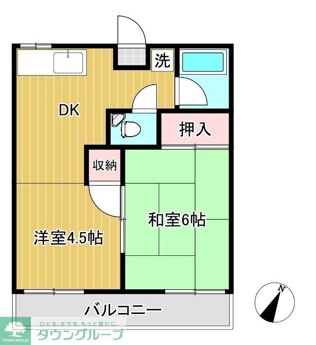 狭山市大字東三ツ木のアパートの間取り