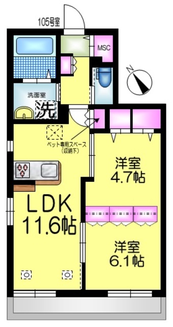 グレイス勝田台　西棟の間取り