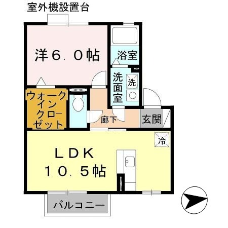 御所市大字元町のアパートの間取り