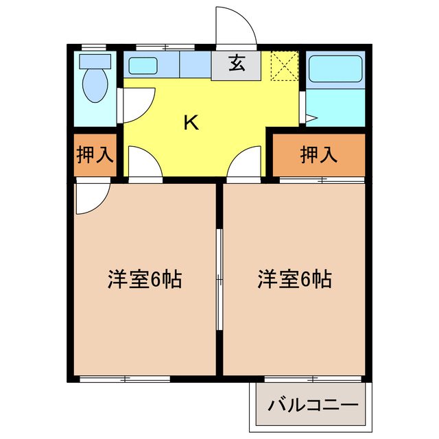 松本市大字神林のアパートの間取り