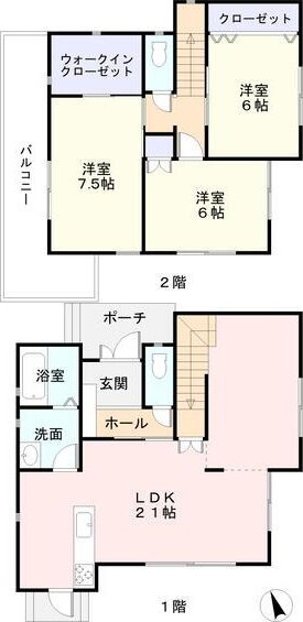 愛知県名古屋市名東区社台２（一戸建）の賃貸物件の間取り