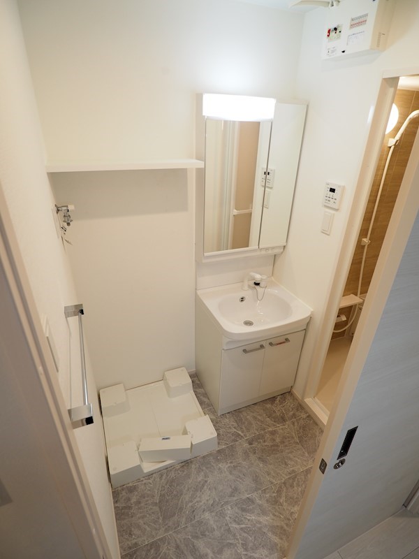 洗面設備　洗濯機も中に置けます