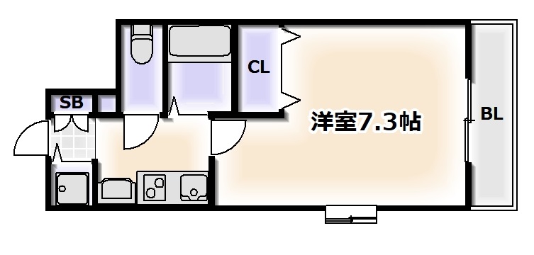URBAN FLATS難波東の間取り写真