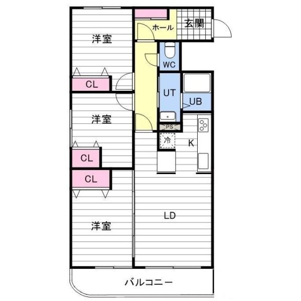 地下鉄東西線 琴似駅 徒歩15分 3階建 築43年の間取り写真