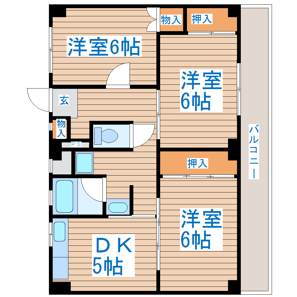 ビレッジハウス四郎丸1号棟の間取り