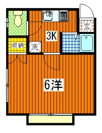 広島市南区山城町のアパートの間取り