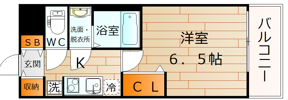 大阪市東成区東今里のマンションの間取り