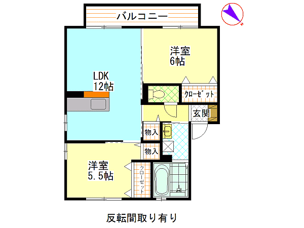 広島市安佐南区伴中央のアパートの間取り