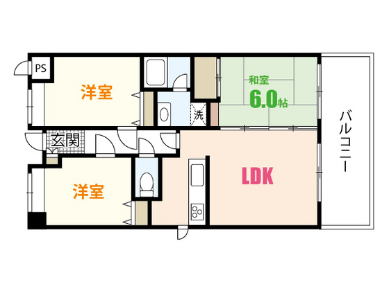 【広島市安佐南区八木のマンションの間取り】