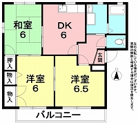 アミークス松富B棟の間取り