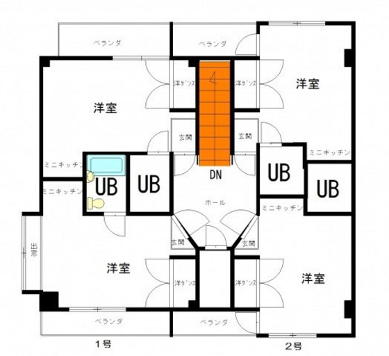 広島市中区南千田西町のマンションの間取り