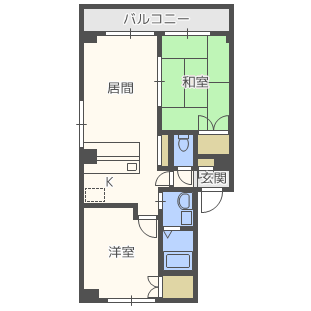 札幌市中央区南十四条西のマンションの間取り