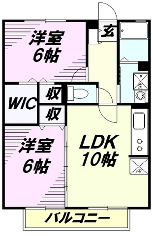 八王子市西寺方町のアパートの間取り