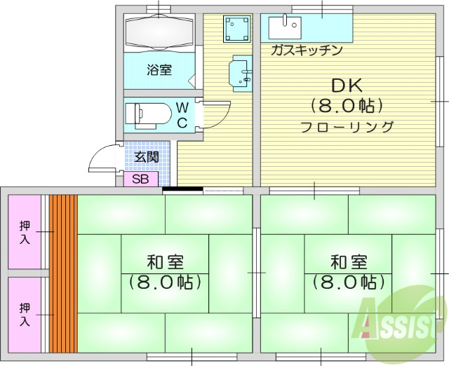 CHリベルテB棟の間取り