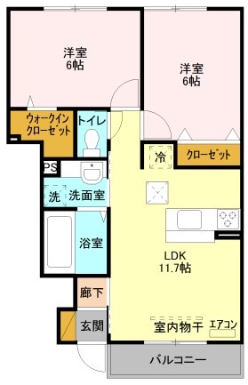 埼玉県さいたま市桜区新開２（アパート）の賃貸物件の間取り