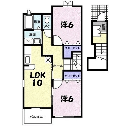 【丹波篠山市野中のアパートの間取り】