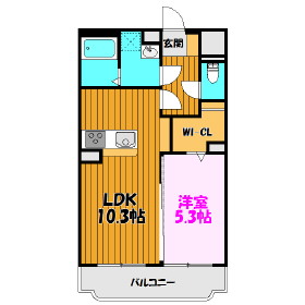 郡山市咲田のマンションの間取り