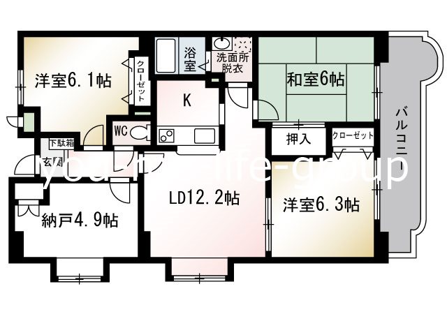 平塚市山下のマンションの間取り