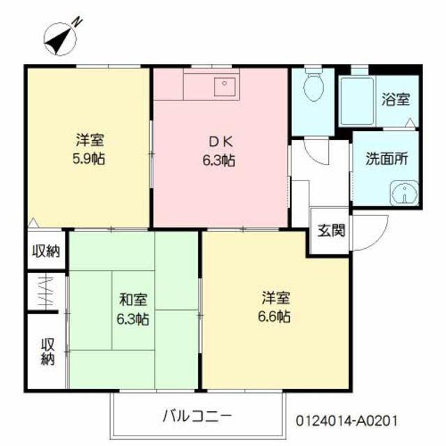 サニーヒルズ　Ａ棟の間取り