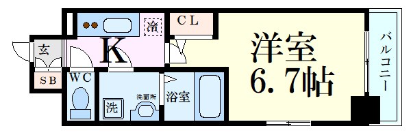 エスリード大阪上本町グリーズの間取り