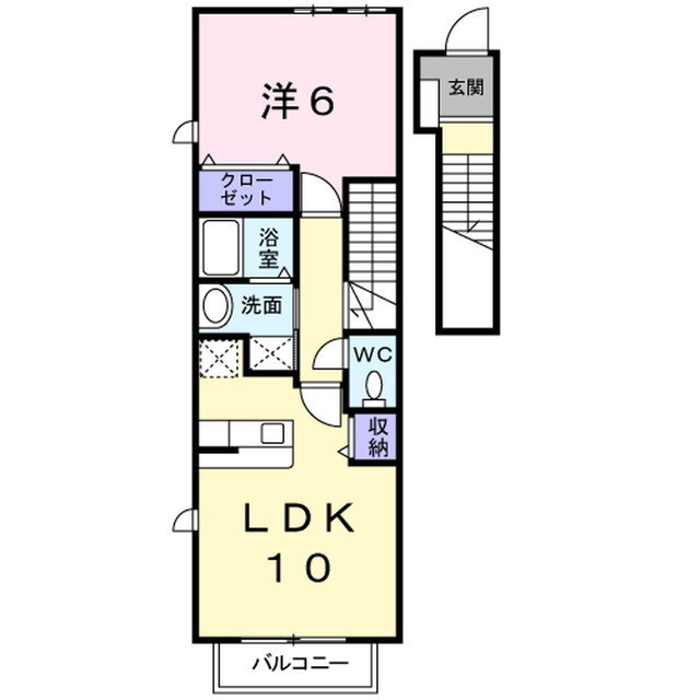 上田市上丸子のアパートの間取り