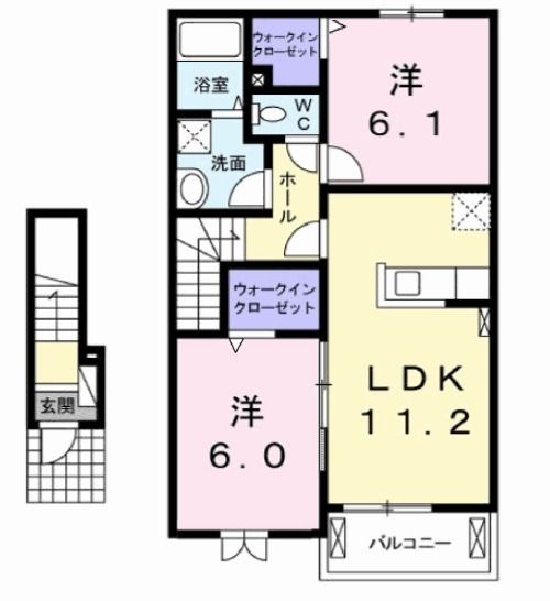 田村市船引町船引のアパートの間取り