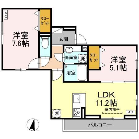 Ｓｕｎｎｙ　Ｈｉｌｌｓ　Ｂ棟の間取り